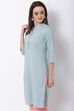 Aqua Cotton Straight Kurta image number 2