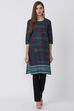 Yellow Cotton And Cambric Straight Kurta image number 0