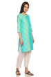 Mint Green Straight Cotton Kurta image number 3