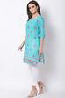 Mint Green Cotton Straight Kurta image number 4