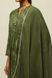 Green Viscose Blend Gathered Printed Kurta Salwar Suit Set image number 6