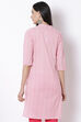 Pink Cotton Straight Kurta image number 5