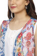 Off White & Blue Front Open Cotton Indie Top image number 1
