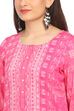 Pink Viscose Straight Kurta image number 1