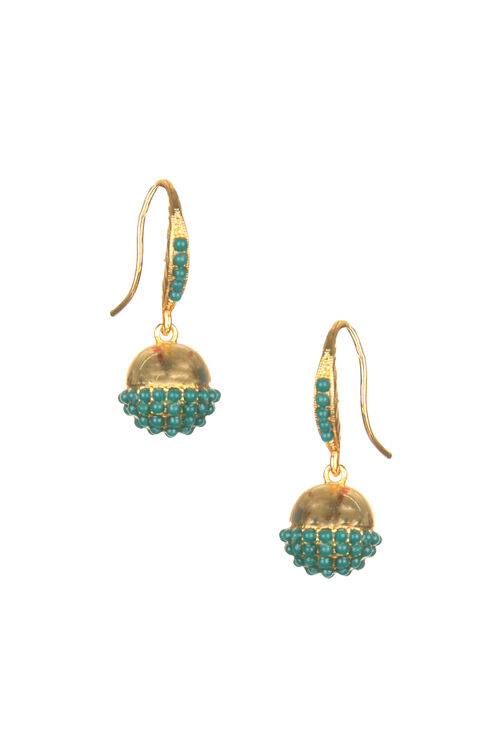 Golden Metal Brass Earrings image number 1
