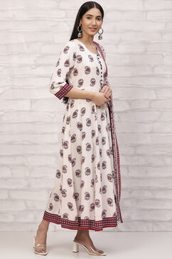 Cream Kalidar Printed Suit Set image number 5