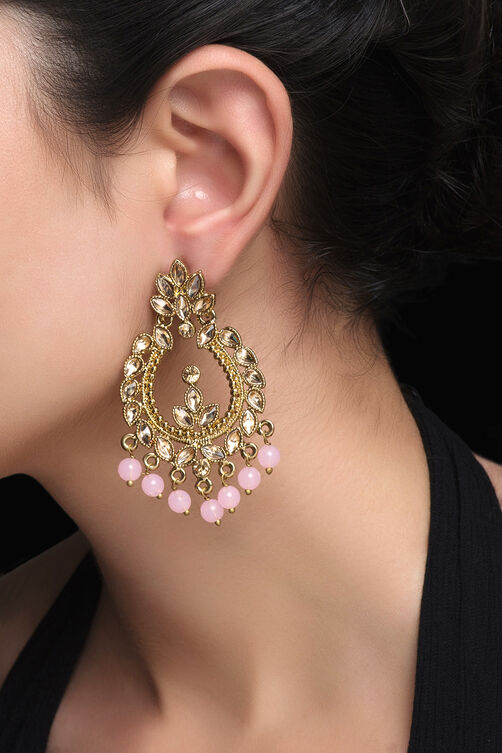 Pink Metal Brass Earring image number 0