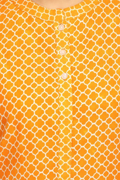 Orange Straight Rayon Kurta image number 1