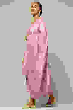 Lavender Acrylic Straight Yarn Dyed Kurta Palazzo Suit Set image number 3