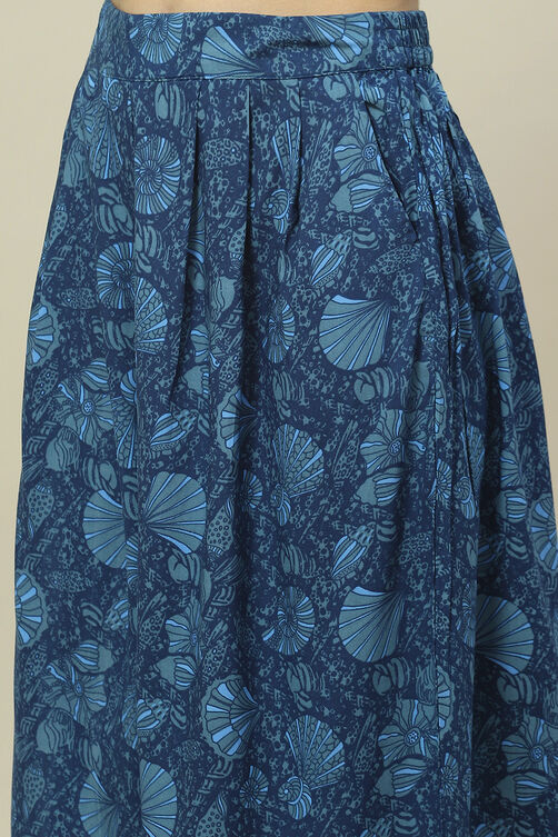 Indigo LIVA Woven Straight Kurta Suit Set image number 2