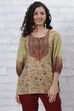 Brown Polyester Printed Straight Top image number 5