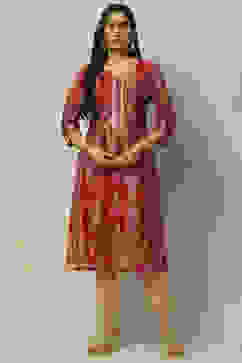 Maroon Viscose Blend Staight Kurta image number 5