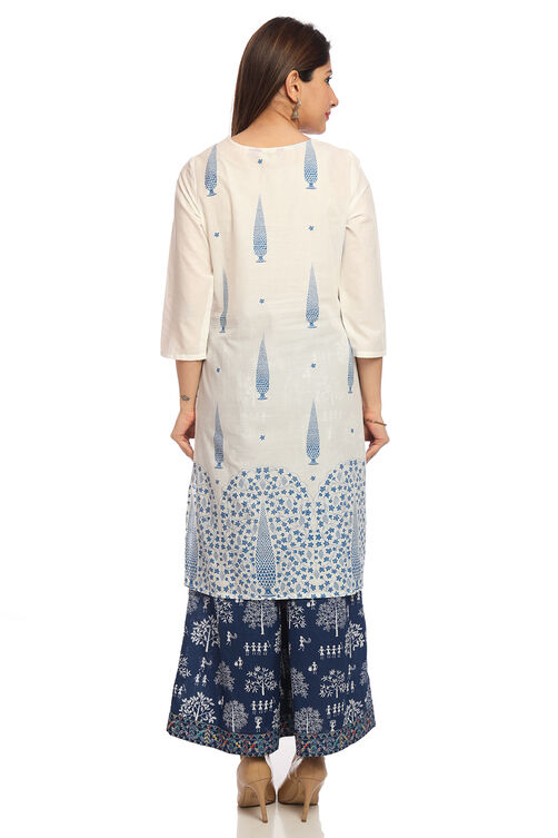 Pink Straight Cotton Kurta image number 4
