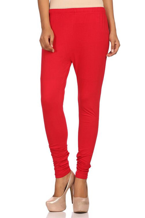 Red Cotton Leggings image number 0