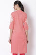 Coral Cotton Straight Kurta image number 5