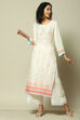 Off White LIVA Straight Printed Kurta image number 0