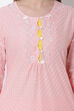 Peach Cotton Straight Kurta image number 1