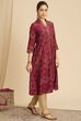 Green Viscose Blend A-Line Printed Kurta image number 3
