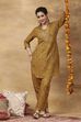 Yellow Viscose Blend A-Line Printed Kurta Pants Set image number 0