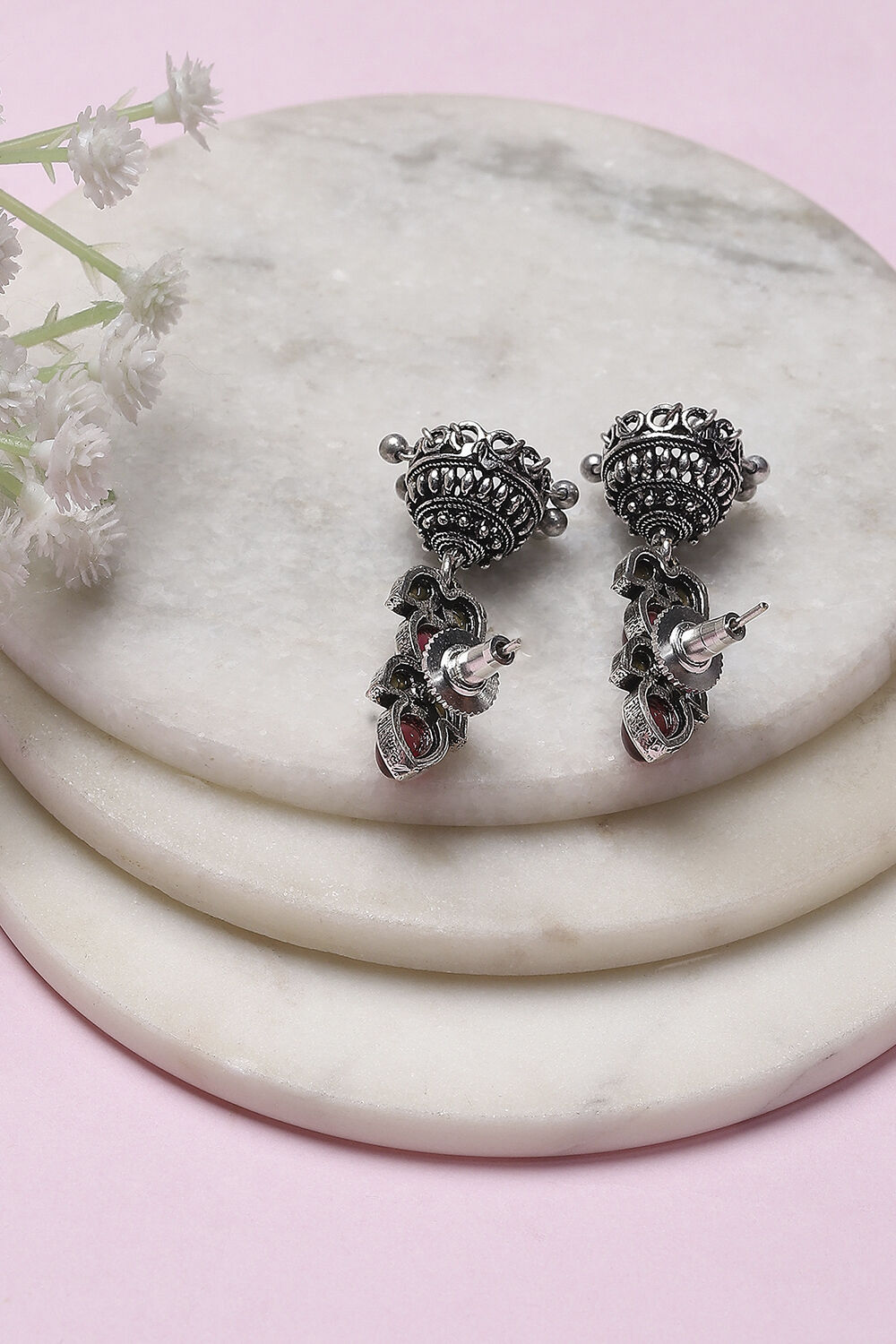 Red Brass Jhumka image number 2