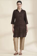 Brown Printed Straight Kurta image number 5