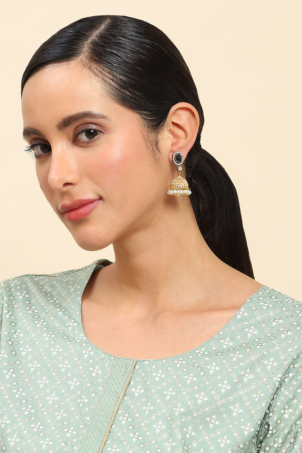 Green Alloy Jhumka image number 3