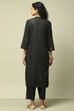 Dark Grey Polyester Straight Yarndyed Kurta Palazzo Suit Set image number 5