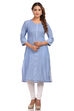 Blue Straight Cotton Kurta image number 0