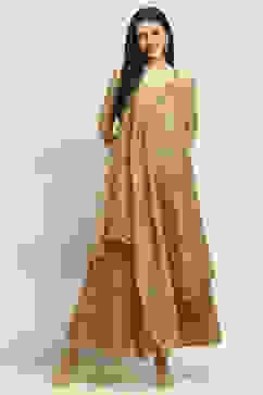 Yellow Poly Georgette Asymmetric Printed Kurta Sharara Suit Set image number 6