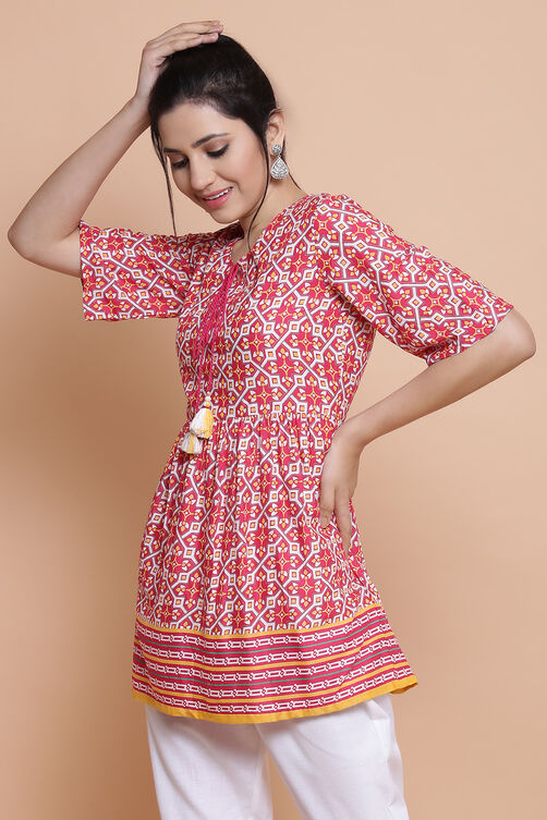 Pink Viscose Rayon Short Top image number 3
