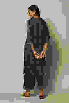 Indigo Blue LIVA Straight Printed Kurta Palazzo Suit Set image number 4