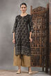 Black Viscose Rayon Printed Straight Kurta image number 1