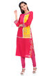 Off White Straight Viscose Kurta image number 4