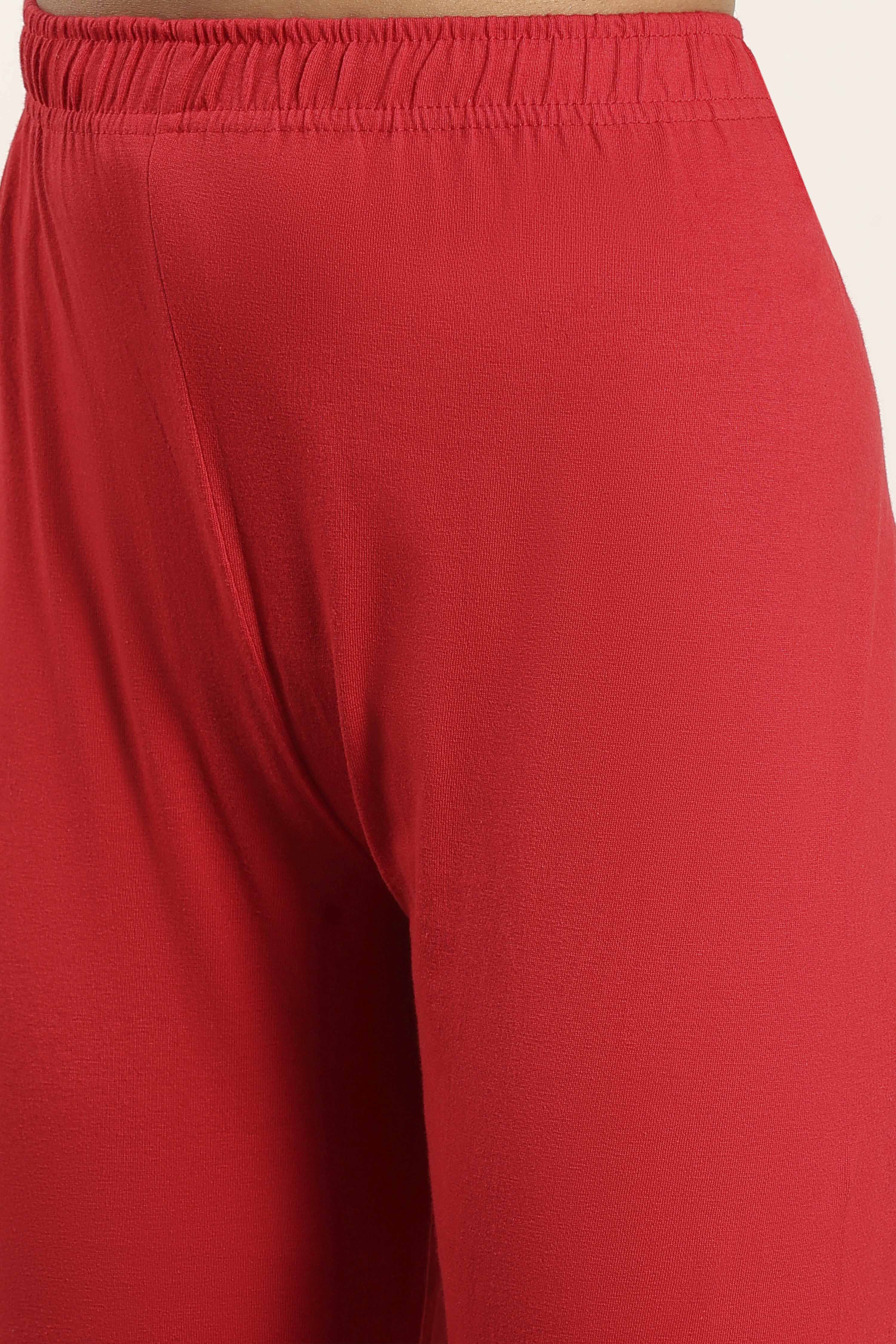 Red Viscose Rayon Straight Kurta Pants Set image number 2