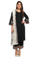Black Straight Cotton Kurta image number 3