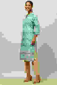 Blue Cotton Printed Straight Kurta image number 2