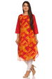 Pink Asymmetric Poly Chanderi Kurta image number 3
