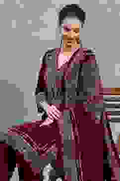 Green-Maroon Polyester Printed Straight Suit Set image number 7