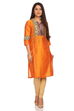 Orange Ark silk Straight Kurta image number 0