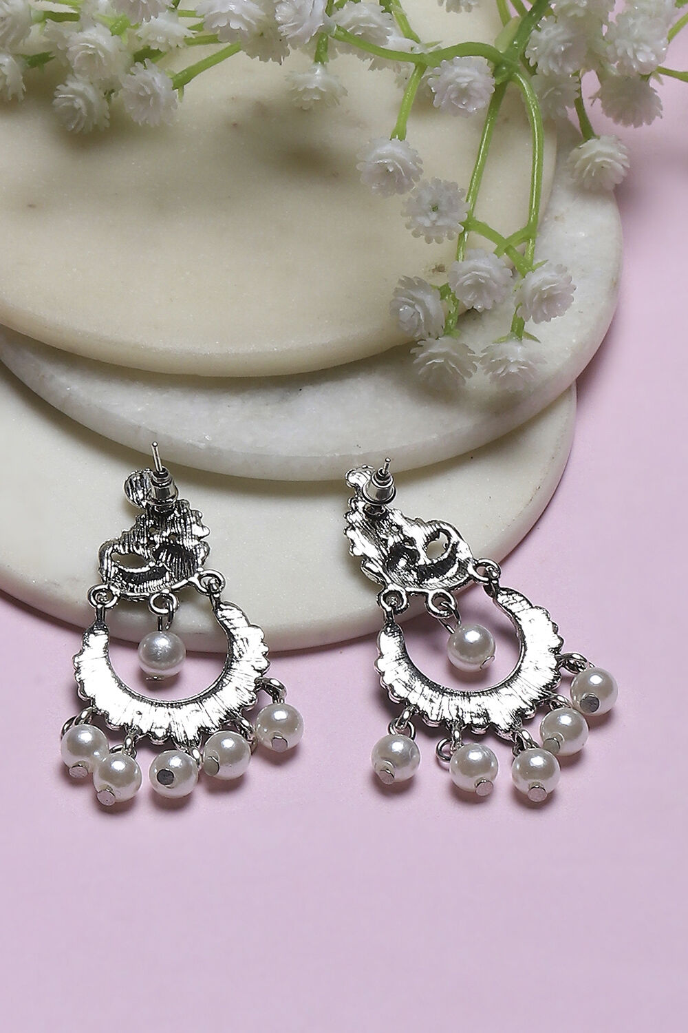 Blue Oxidize Alloy Chaandbali image number 2