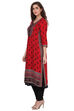 Red Straight Modal Kurta image number 2