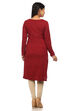 Red Acrylic Straight Kurta image number 4