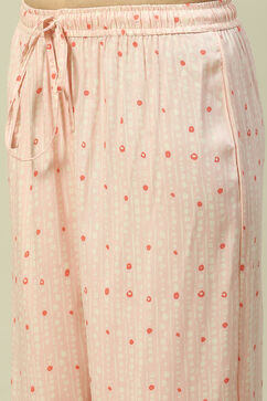Ecru LIVA Woven Straight Kurta Suit Set image number 2