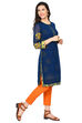 Indigo Straight Viscose Indie Top image number 4