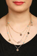 Golden Multi Layered Necklace With Charms And Beads image number 0