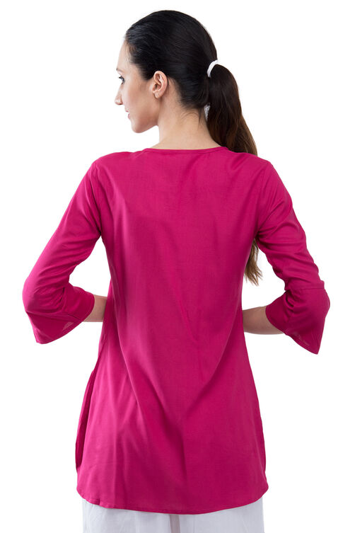 Pink Short top Viscose Indie Top image number 5
