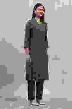 Green Viscose Blend Printed Straight Kurta Pants Set image number 5