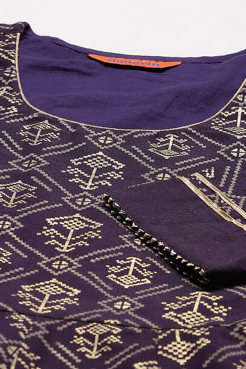 Blue Art Silk Kalidar Kurta Dress image number 1