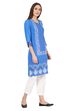 Indigo Straight Cotton Kurta image number 3