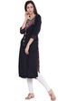 Black Rayon Straight Kurta image number 3